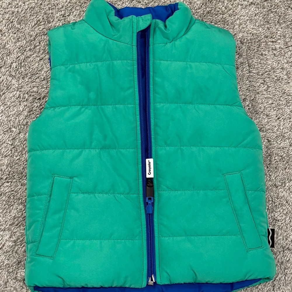 Reversible Green and Blue Puffer Vest